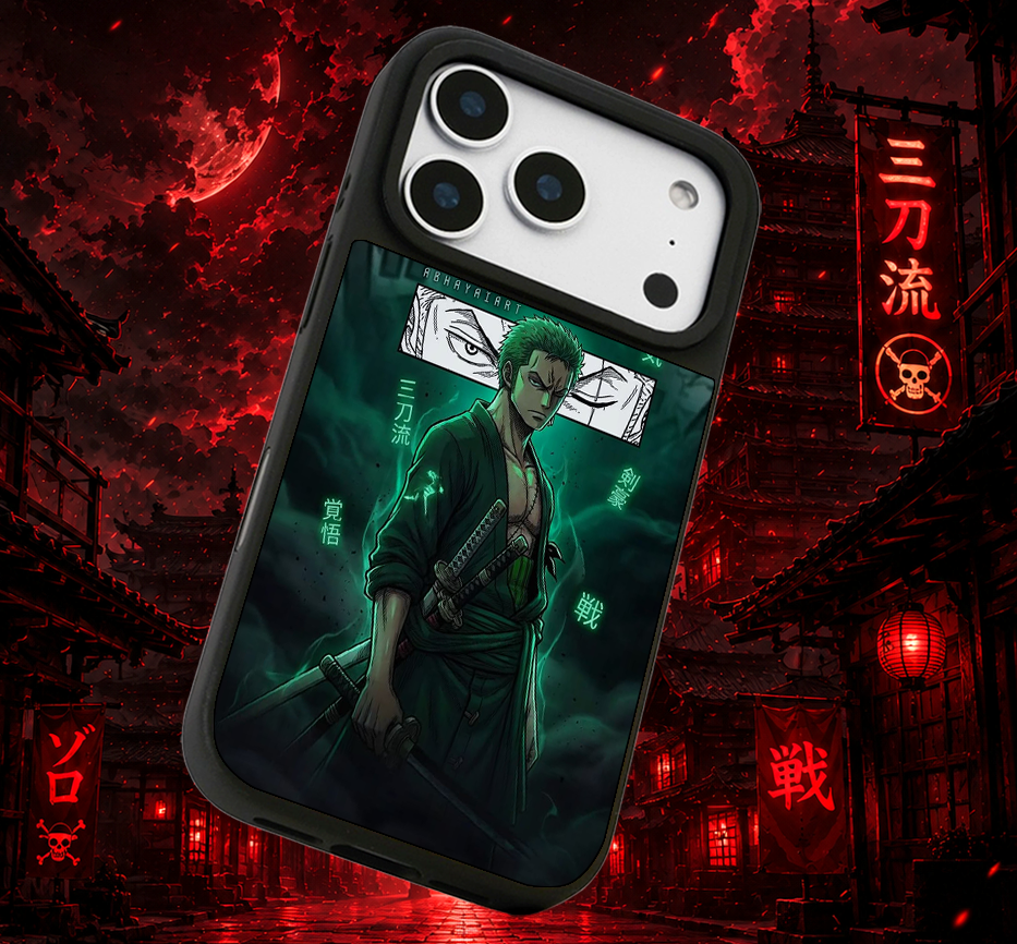 Green Samurai Anime Phone Case – Premium Streetwear Design