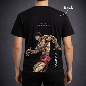 Anime Streetwear T-Shirt – “The King” Front Print & Champion Back Design