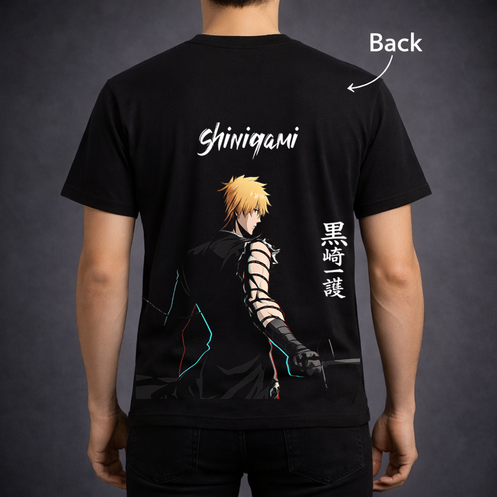 Camiseta Anime  “Shinigami” – Frente Minimalista / Espalda Gráfica