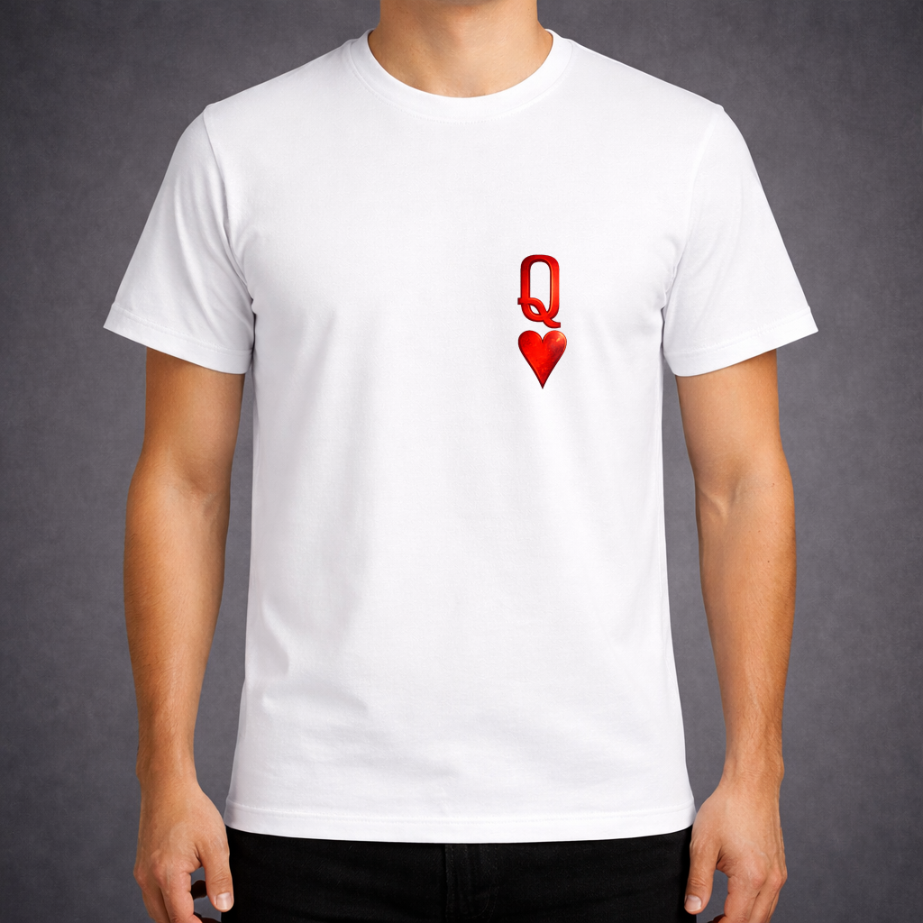Queen Heart Graphic T-Shirt — Double Side Artistic Design