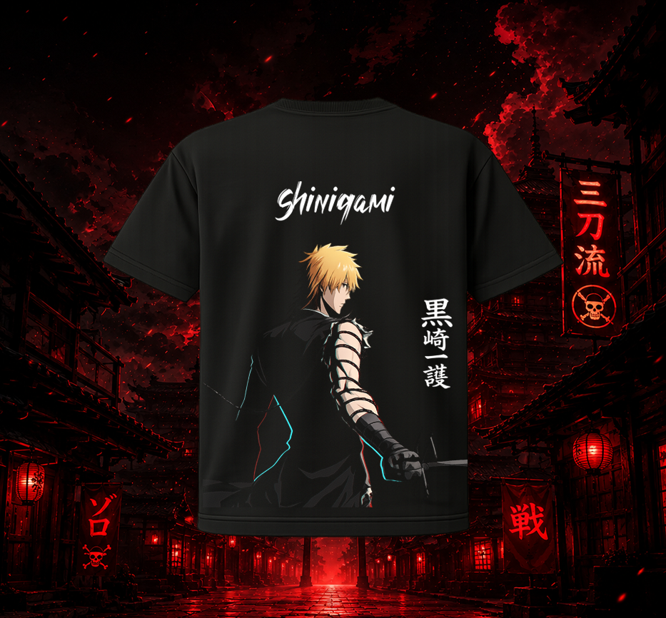 Anime  “Shinigami” T-Shirt – Minimal Front / Graphic Back