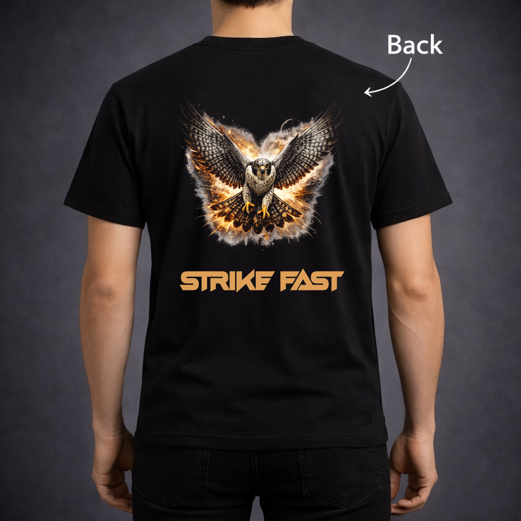 Strike Fast – Falcon Fire Back Print T-Shirt