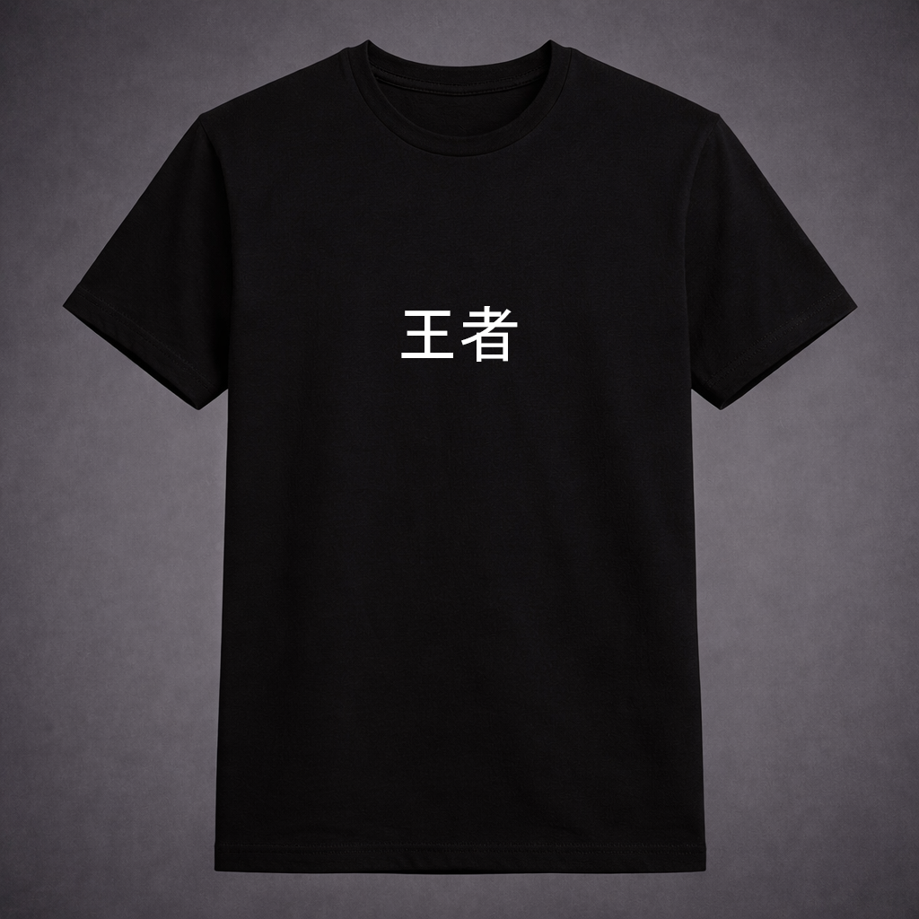 Anime Streetwear T-Shirt – “The King” Front Print & Champion Back Design